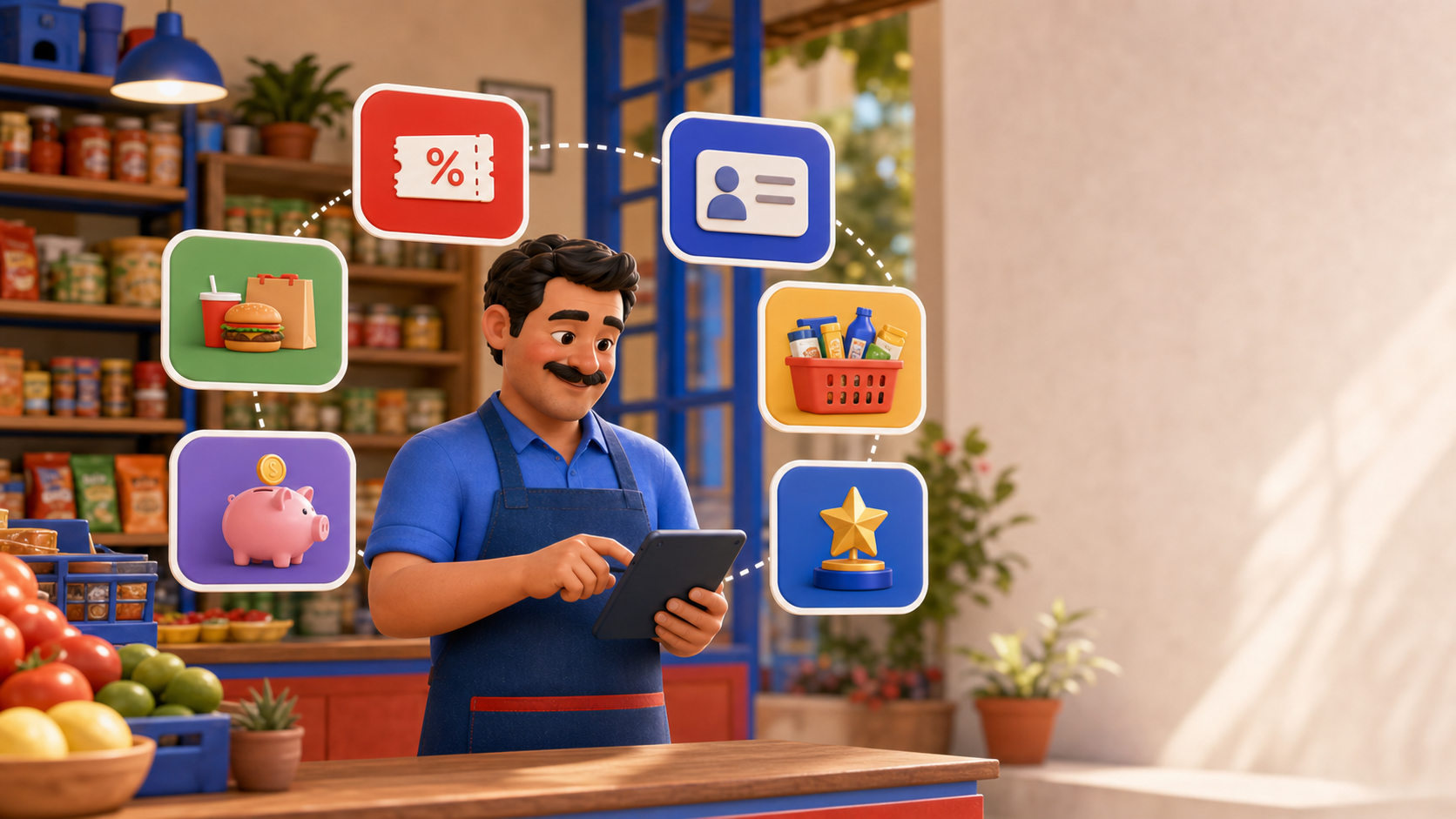Distribuidor atendiendo directamente a un comercio